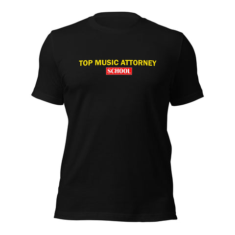 Top Music Attorney School Flat Logo Tee